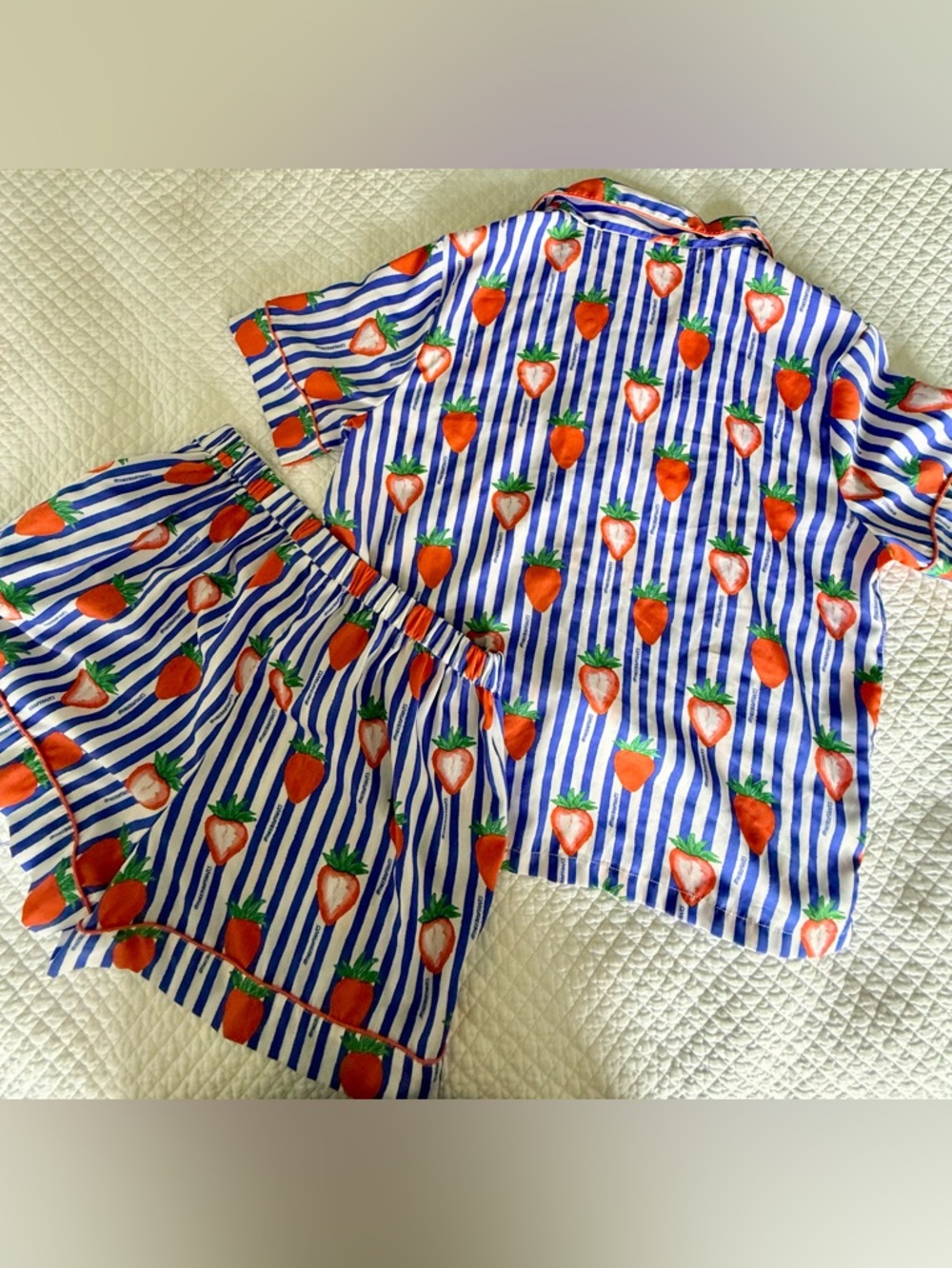 Bouffants & Broken Hearts Strawberry Stripe Pajama Set S - Picture 5 of 6